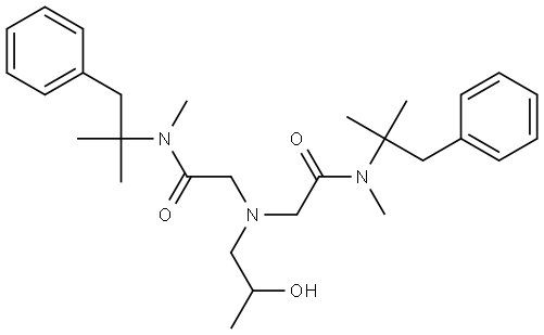 2,2'-(2-hydroxypropylazanediyl)bis(N-methyl-N-(2-methyl-1-phenylpropan-2-yl)acetamide) Struktur