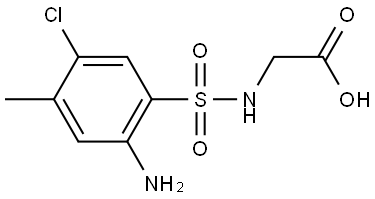 (((2-AMINO-5-CHLORO-4-METHYLPHENYL)SULFONYL)AMINO)ACETIC ACID Struktur