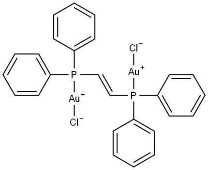 Gold(2+),bis[(E)-1,2-bis(diphenylphosphaneyl)ethene]dichloride Struktur