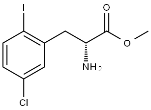 Methyl (R)-2-amino-3-(5-chloro-2-iodophenyl)propanoate Struktur