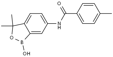 Benzamide, N-(1,3-dihydro-1-hydroxy-3,3-dimethyl-2,1-benzoxaborol-6-yl)-4-methyl- Struktur