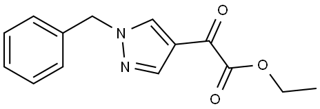 1H-Pyrazole-4-acetic acid, α-oxo-1-(phenylmethyl)-, ethyl ester Struktur
