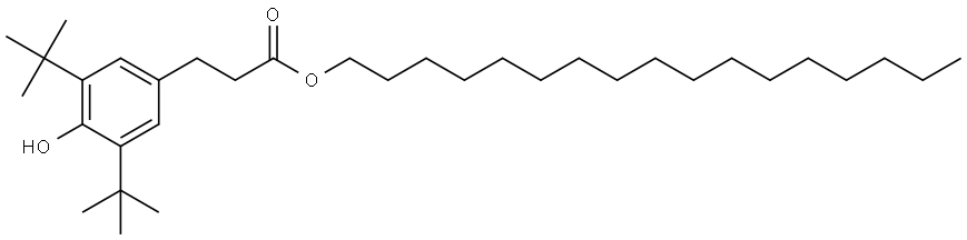 Benzenepropanoic acid, 3,5-bis(1,1-dimethylethyl)-4-hydroxy-, heptadecyl ester Struktur