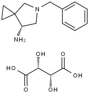 5-Azaspiro[2.4]heptan-7-amine, 5-(phenylmethyl)-, (R)-, (2R,3R)-2,3-dihydroxybutanedioate (1:1) Struktur