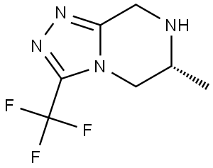 (R)-6-Methyl-3-(trifluoromethyl)-5,6,7,8-tetrahydro-[1,2,4]triazolo[4,3-a]pyrazine Struktur