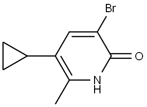 3-Bromo-5-cyclopropyl-6-methylpyridin-2(1H)-one Struktur