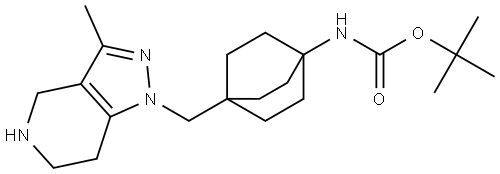 Carbamic acid, N-[4-[(4,5,6,7-tetrahydro-3-methyl-1H-pyrazolo[4,3-c]pyridin-1-yl)methyl]bicyclo[2.2.2]oct-1-yl]-, 1,1-dimethylethyl ester Struktur