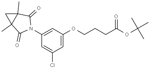 Butanoic acid, 4-[3-chloro-5-(1,5-dimethyl-2,4-dioxo-3-azabicyclo[3.1.0]hex-3-yl)phenoxy]-, 1,1-dimethylethyl ester Struktur