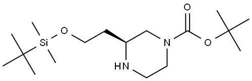 tert-Butyl (S)-3-(2-((tert-butyldimethylsilyl)oxy)ethyl)piperazine-1-carboxylate Struktur