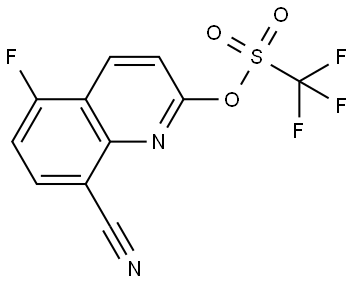 Methanesulfonic acid, 1,1,1-trifluoro-, 8-cyano-5-fluoro-2-quinolinyl ester Struktur