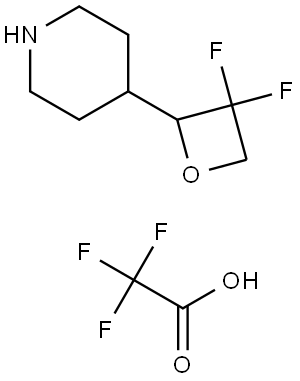 4-(3,3-Difluorooxetan-2-yl)piperidine 2,2,2-trifluoroacetate Struktur