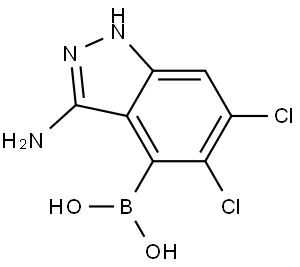 (3-Amino-5,6-dichloro-1H-indazol-4-yl)boronic acid Struktur
