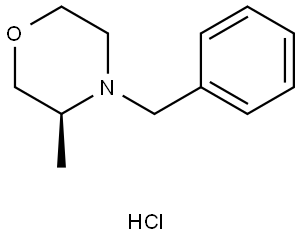 Morpholine, 3-methyl-4-(phenylmethyl)-, hydrochloride (1:1), (3S)- Struktur