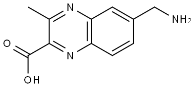 2-Quinoxalinecarboxylic acid, 6-(aminomethyl)-3-methyl- Struktur