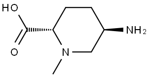 (2S,5R)-5-Amino-1-methylpiperidine-2-carboxylic acid Struktur