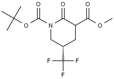 1-(tert-Butyl) 3-methyl (5S)-2-oxo-5-(trifluoromethyl)piperidine-1,3-dicarboxylate Struktur