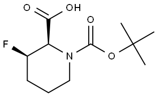 (2R,3R)-1-(tert-Butoxycarbonyl)-3-fluoropiperidine-2-carboxylic acid Struktur