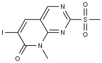 6-Iodo-8-methyl-2-(methylsulfonyl)pyrido[2,3-d]pyrimidin-7(8H)-one Struktur