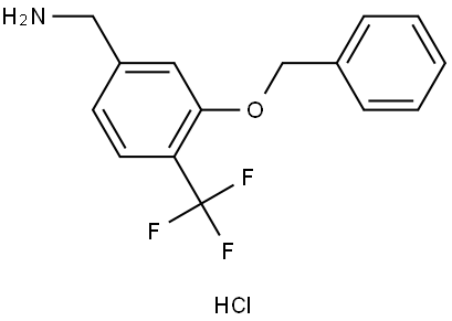 (3-(Benzyloxy)-4-(trifluoromethyl)phenyl)methanamine hydrochloride Struktur