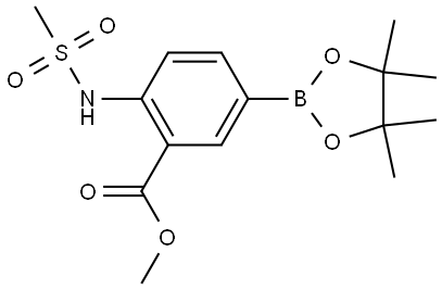 Benzoic acid, 2-[(methylsulfonyl)amino]-5-(4,4,5,5-tetramethyl-1,3,2-dioxaborolan-2-yl)-, methyl ester Struktur