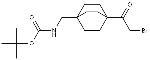tert-Butyl ((4-(2-bromoacetyl)bicyclo[2.2.2]octan-1-yl)methyl)carbamate Struktur
