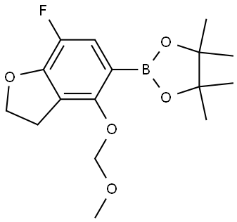 2-(7-Fluoro-4-(methoxymethoxy)-2,3-dihydrobenzofuran-5-yl)-4,4,5,5-tetramethyl-1,3,2-dioxaborolane Struktur