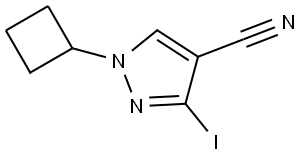 1-Cyclobutyl-3-iodo-1H-pyrazole-4-carbonitrile Struktur