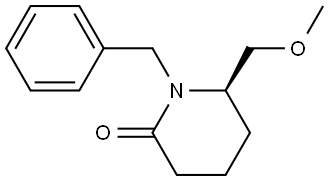 (R)-1-Benzyl-6-(methoxymethyl)piperidin-2-one Struktur