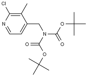Di-tert-butyl ((2-chloro-3-methylpyridin-4-yl)methyl)iminodicarbonate Struktur