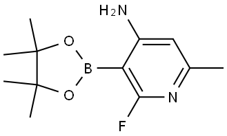 2-Fluoro-6-methyl-3-(4,4,5,5-tetramethyl-1,3,2-dioxaborolan-2-yl)pyridin-4-amine Struktur
