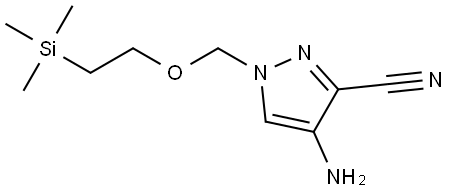 4-Amino-1-((2-(trimethylsilyl)ethoxy)methyl)-1H-pyrazole-3-carbonitrile Struktur