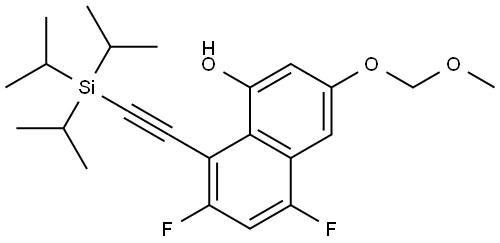 5,7-Difluoro-3-(methoxymethoxy)-8-((triisopropylsilyl)ethynyl)naphthalen-1-ol Struktur