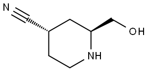 (2S,4S)-2-(Hydroxymethyl)piperidine-4-carbonitrile Struktur