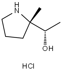 (S)-1-((S)-2-Methylpyrrolidin-2-yl)ethan-1-ol hydrochloride Struktur