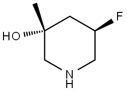 (3R,5R)-5-Fluoro-3-methylpiperidin-3-ol Struktur