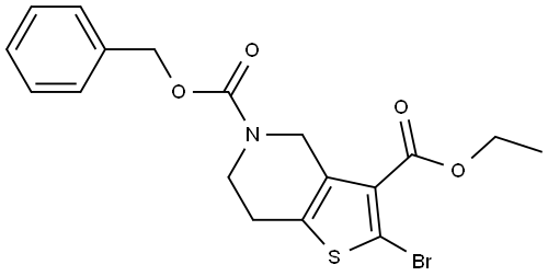 5-Benzyl 3-ethyl 2-bromo-6,7-dihydrothieno[3,2-c]pyridine-3,5(4H)-dicarboxylate Structure