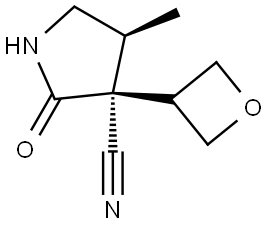 (3S,4S)-4-Methyl-3-(oxetan-3-yl)-2-oxopyrrolidine-3-carbonitrile Struktur