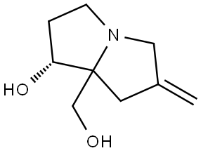 (1R)-7a-(Hydroxymethyl)-6-methylenehexahydro-1H-pyrrolizin-1-ol Struktur