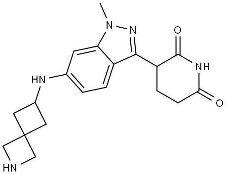 3-(6-((2-Azaspiro[3.3]heptan-6-yl)amino)-1-methyl-1H-indazol-3-yl)piperidine-2,6-dione Structure