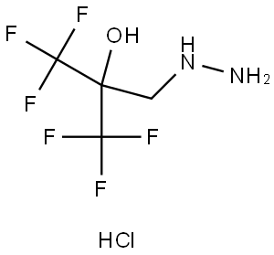 1,1,1,3,3,3-Hexafluoro-2-(hydrazineylmethyl)propan-2-ol (hydrochloride) Struktur