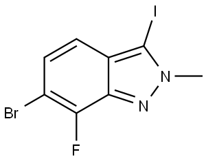 6-bromo-7-fluoro-3-iodo-2-methyl-2H-indazole Struktur