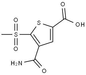 2-Thiophenecarboxylic acid, 4-(aminocarbonyl)-5-(methylsulfonyl)- Struktur