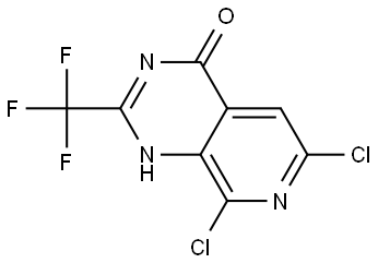 Pyrido[3,4-d]pyrimidin-4(3H)-one, 6,8-dichloro-2-(trifluoromethyl)- Struktur