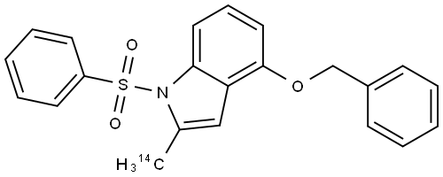 1H-Indole, 2-(methyl-14C)-4-(phenylmethoxy)-1-(phenylsulfonyl)- Struktur