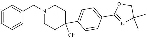 4-Piperidinol, 4-[4-(4,5-dihydro-4,4-dimethyl-2-oxazolyl)phenyl]-1-(phenylmethyl)- Struktur