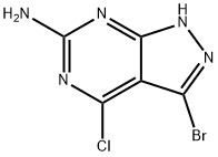 3-BroMo-4-chloro-1H-pyrazolo[3,4-d]pyriMidin-6-aMine Struktur