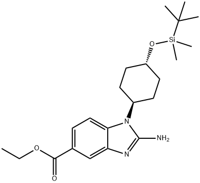 1H-BenziMidazole-5-carboxylic acid, 2-aMino-1-[trans-4-[[(1,1-diMethylethyl)diMethylsilyl]oxy]cyclohexyl]-, ethyl ester Struktur