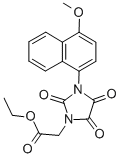 1-(Carboethoxymethyl)-3-(4-methoxy-1-naphthyl)-parabanic acid Struktur