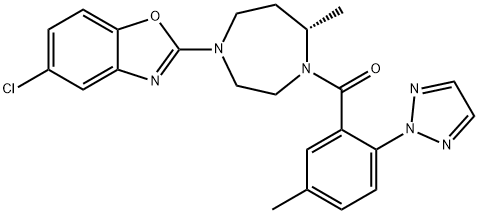 1-(5-クロロベンゾオキサゾール-2-イル)-4-[5-メチル-2-(2H-1,2,3-トリアゾール-2-イル)ベンゾイル]-5β-メチル-1,4-ジアザシクロヘプタン 化學構造式