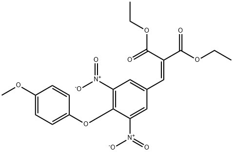 2-[4-(4-METHOXY-PHENOXY)-3,5-DINITRO-BENZYLIDENE]-MALONIC ACID DIETHYL ESTER Struktur